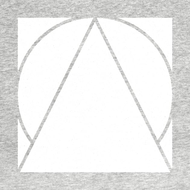 Square Circle Triangle - White by Justin Cassell